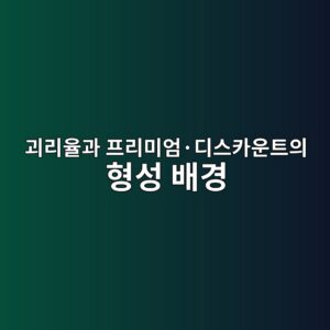 괴리율과 프리미엄·디스카운트의 형성 배경 4 eab4b4eba6acec9ca8eab3bc ed9484eba6acebafb8ec9784c2b7eb9494ec8aa4ecb9b4ec9ab4ed8ab8ec9d98 ed9895ec84b1 ebb0b0eab2bd 1787375074