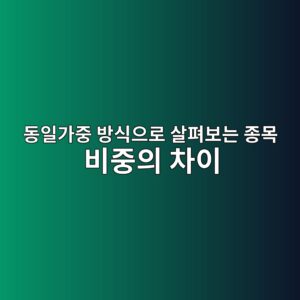 동일가중 방식으로 살펴보는 종목 비중의 차이 5 eb8f99ec9dbceab080eca491 ebb0a9ec8b9dec9cbceba19c ec82b4ed8eb4ebb3b4eb8a94 eca285ebaaa9 ebb984eca491ec9d98 ecb0a8ec9db4 1787374672