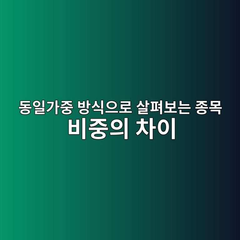 동일가중 방식으로 살펴보는 종목 비중의 차이 5 eb8f99ec9dbceab080eca491 ebb0a9ec8b9dec9cbceba19c ec82b4ed8eb4ebb3b4eb8a94 eca285ebaaa9 ebb984eca491ec9d98 ecb0a8ec9db4 1787374672